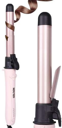 Rotating Curling Iron, NDLTER Global Voltage Automatic Curling Iron with Clamp, 5 Heat Settings 360° Rotatable Power Cord, Automatic Reset Function Hair Curler Automatic Rotating for Short Hair