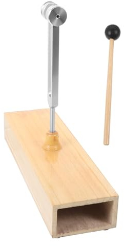Abaodam Juego de Diapasones de Aleación de Aluminio Diseño Portátil C128hz con Caja de Madera que Promueve la Relajación para Meditación y Reducción de Estrés