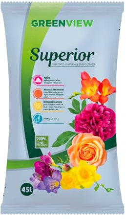 BERARDI | Greenview Superior Terriccio Universale Energizzato, 45L, con Pomice e Micorrize, per Piante e Fiori