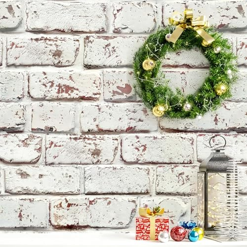 Aniboo White Brick Wallpaper Peel and Stick, Rustic, Waterproof, 118x17.3