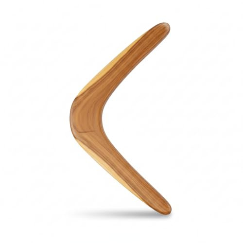 HEMOTON Wooden Boomerang for Kids & Adults, V-Shaped Returning Flying Saucer, Handmade Wood Outdoor Sports Throwing Toy for Backyard, Park Beach Garden Game