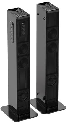 JAJALUYA The 60W Sound Bar is a 2-in-1 speaker that uses Bluetooth 5.3. It can also be connected using an HDMI-ARC, Optical, AUX, or USB cable.