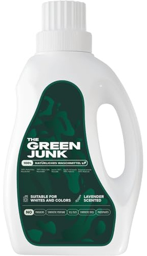 The Green Junk - Detergente 100% Natural 750ML - Detergente Lavadora Líquido - Detergente Ropa Bebe - Sin Perfume Sintético - 25 Lavados