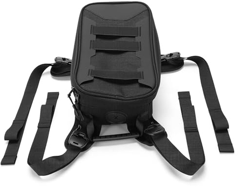 doorslay Motorcycle Tank Bag, Rainproof Rider Travel Bag with Adjustable Straps and Expandable Storage 5L, for Most Motorcycles (31.5 * 17 * 17)