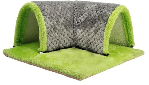 Zambuph Cage-Maison pour cobayes avec litière Chaude et Tunnel pour Assurer Confort et sécurité pour aux Petits Animaux Pendant Leurs Jeux. Cachette pour cobayes. Tunnel pour Petits Animaux, Gris