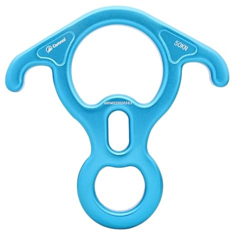 QUXVUIS Descensor de 50 kN en Forma de 8 con Orejas dobladas, Resistente y Apto para espeleología al Aire Libre y Equipos de Descenso. Dispositivo de recordatorio de Equipo de