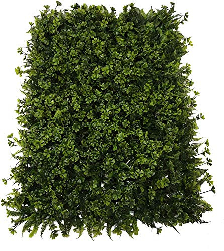 SZ Plancha Alfombra de Césped Artificial 60 * 40cm Jardín Vertical Decoración Interior Pared Hierba (Tréboles)