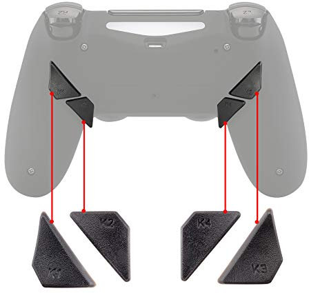 Botón Trasero K1 K2 K3 K4 Paletas para ps4 Mando Que ha Instalado eXtremeRate Dawn Remap Kit Reasignación de Botones sólidos reemplazables Botones de Repuesto(Gris)