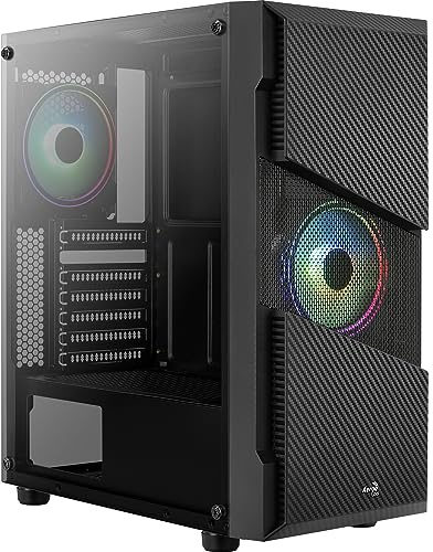 Aerocool Menace Saturn RGB tornhölje, svart, härdat glas