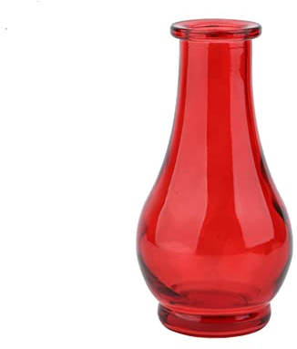 Lxzcelrt Glass Bud Vase Small Vases for Flowers,Decorative Vases for Centerpieces,Vintage Vase for Rustic Home Decor, Wedding Decorations, Bookshelf Table Flower Decor,Hydroponic Vase (red)