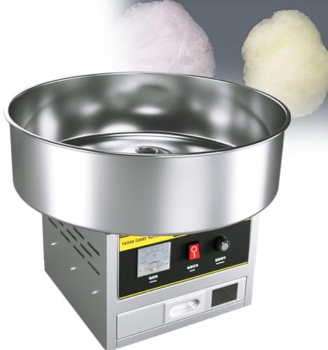 SACLMD Candy Floss Maker,Electric Cotton Candy Maker MachineProfessional Cotton Candy Maker,for Home,Kids Birthday,Family Party,Silver-110V