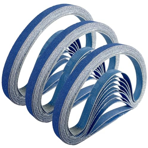 GZKTY Slipremsor av zirkonium, 10 x 330 mm (35 st), slipremsor med korn 5 x 60/80/100/120/180/240/320, slipmaskin för trä, metall, sten, gips