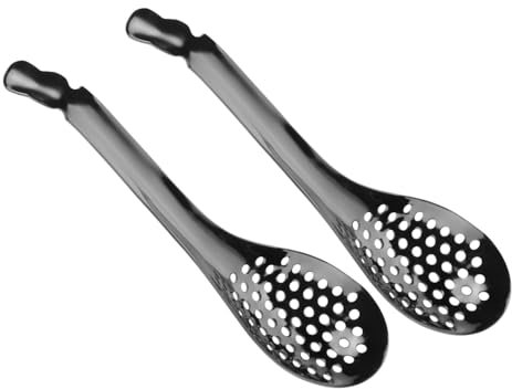 CIYODO 2 Pezzi Cucchiaio Acciaio Inossidabile con Fessure Utensili per Scolare Frutta Dessert e Piatti Gourmet Resistente e Facile