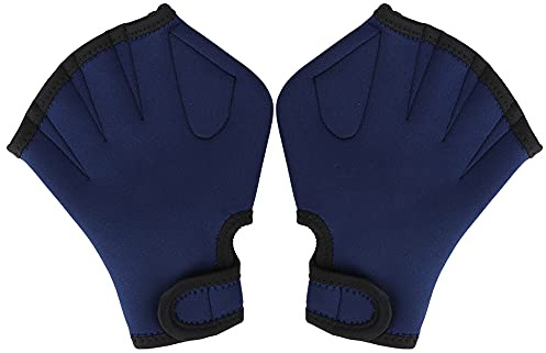 Adulti bambini immersioni che nuotano guanti guanti di allenamento per attrezzatura forniture impermeabili blu scuro nera nera 1 coppia per la surf piscina (blu navy)