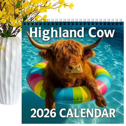 Calendario 2026 | 2026 Planificador Calendario de pared Highland | Agenda Jan-Dec Decoración del hogar, Para Navidad, Decoración del hogar, Escuela Oficina Apartamento Aula Familia Profesor