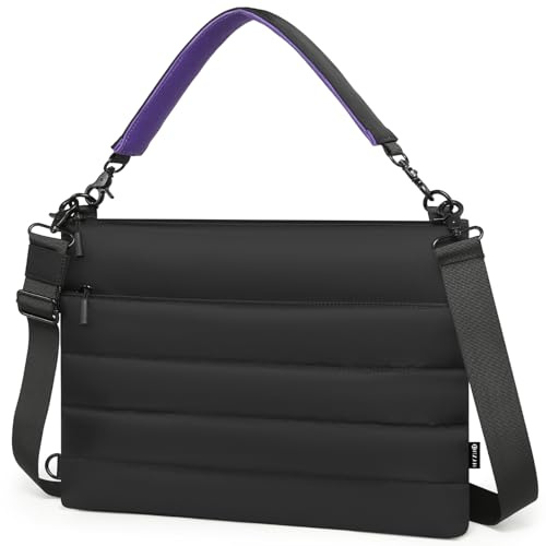 HYZUO 13,3-14 Pollici Custodia per Laptop per MacBook Pro 14 M5-M1 A3426 A3427, MacBook Pro/Air 13, 13 13,3 Dell/HP/Lenovo/Asus Notebook, Borsa a Tracolla Donna Lavoro Quotidiano Mano, Nero