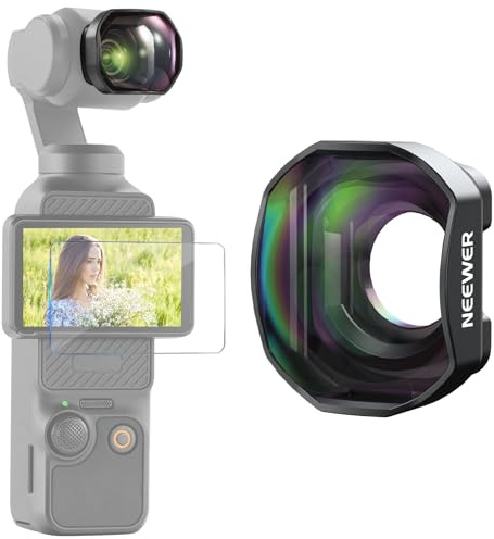 NEEWER Teleconvertitore Compatibile con DJI Osmo Pocket 3/Pocket 4/Xtra Muse, Lente Magnetica in Vetro Ottico HD Multistrato a 4 Elementi e 3 Gruppi, Accessori per Action Camera Gimbal, LS-84