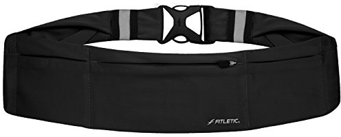 FITLETIC Ceinture 360° 3 Poches Imperméables-Noir, S Sacs Banane Running Adulte Unisexe