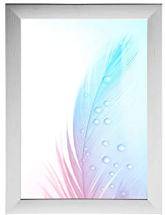 Marco de fotos DR35, 27 x 39 cm (pino blanco), marco de madera de densidad media de 35 mm de ancho, incluye cristal acrílico antirreflectante, parte posterior estable y ganchos para colgar.