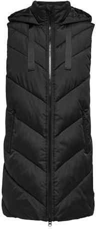Only&JDY JACQUELINE DE YONG Damen Jdyskylar Otw Noos Padded Hood Waistcoat Jacke, Black 2, XS EU