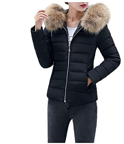 Giacca invernale da donna con pelliccia – Giacca invernale corta con cappuccio taglia corta giacca giacca giacca giacca giacca giacca trapuntata giacca giacca giacca invernale calda cappotto parka