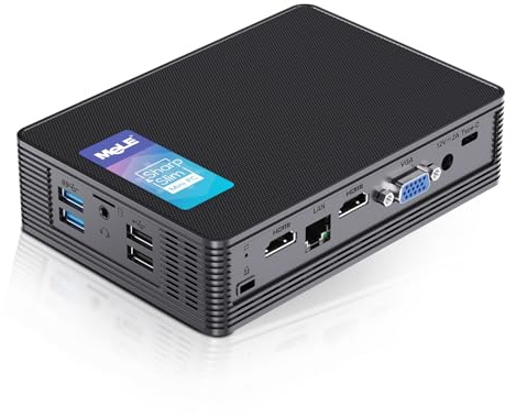 MeLE Mini PC, QuieterHD3 Celeron N5105 16GB 512GB Mikrocomputer, Lüfterloser Kleiner Desktop mit Gigabit Ethernet WiFi, BT5.1 für Industrie IoT Business Digital Signage