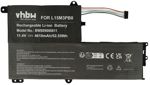 vhbw batteria sostituisce Lenovo L15M3PB0, L15C3PB1, L15L3PB0 per notebook (4610mAh, 11,4V, Li-Ion) tipo B