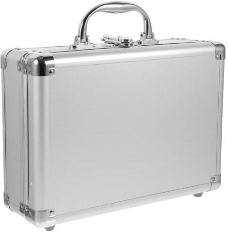 Aluminium Flight Case Tool Box, Lockable Silver Briefcase for Measurement Instruments and Cameras, Portable Hard Metal Carrying Case with Handle, Professional Storage Box 29 x 20.5 x 10.5 cm