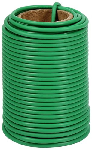 Shintop 3,5mm x 20 m Pflanzenbinder, Grün Pflanzendraht Weich Gartendraht Dicke Bindedraht Gummiert Zum Anbinden von Kletterrosen Geeignet, Pflanzenstütze im Garten