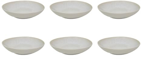 Artime - Lot de 6 Assiettes Creuses, Salades, Soupes, Assiettes en Céramique Gris, Chic et Epurée, Adapté Lave-Vaiselle et Micro-onde, Design ethnique