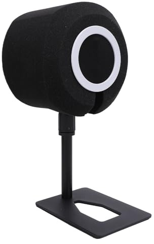 Luocute Vindtätt Popfilter Mikrofon Vindruta Popfilter, Professionell Mikrofonisoleringssköld med Potentiometer för Inspelningsstudior, Brusreducering, Femsidigt Förseglad Design