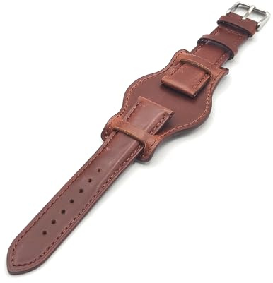Bund Embroidered Genuine Leather Strap Compatible with Khaki Field Watches CH2592 CH2564 CH2565 CH2891CH3051 Black Brown 18mm 20mm 22mm Vintage Classic, 18mm, Nylon, No Gemstone