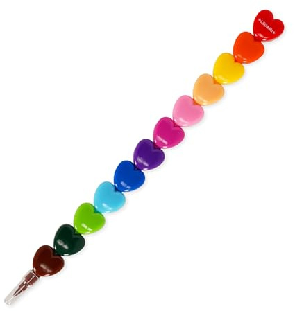 Legami - 12 Pastelli Impilabili, 12 Colori Differenti per Colorare, Pastelli per Bambini, Pastello a Forma di Cuore, Dream in Colour
