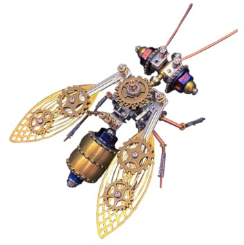 Juego de construcción de rompecabezas de metal 3D de 170 piezas, juego de construcción steampunk, abeja grande, kit de construcción de maquetas, rompecabezas de insectos mecánicos para decoración