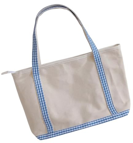 Xuanxi Elegante bolsa de transporte con patrón a cuadros resistente a desgarros, solución de transporte multifuncional, bolsa de transporte sostenible a cuadros para profesionales, Blue, One Size