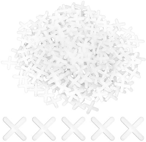 WJIAAA 500 croci per piastrelle bianche, distanziatori in PVC da 3 mm, croci per fughe a forma di croce per una posa precisa delle piastrelle su parete e pavimento
