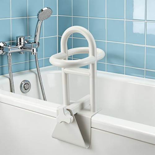 Maniglia Vasca da Bagno Anziani Senza Foratura, Maniglione Vasca Regolabile 8-17 cm, Barra Appoggio Antiscivolo per Bagno, Supporto Sicurezza per Anziani, Disabili e Donne in Gravidanza