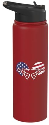 US Flag American Football Helmets Patriotic Men Women Kids Stainless Steel Insulated Water Bottle