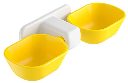Alomejor Bols de Nourriture pour Chat Suspendus Réglables pour Protecteur de Cou, Sépare l'humidité du Sec, Installation Non Marquante pour Bol d'eau Mural pour Chat adapté aux Chats en Plastique
