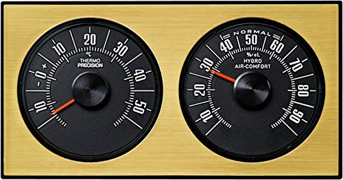 Analoge Wetterstation Thermometer Hygrometer 1972 Gold Richter/HR Art. 47035