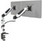 hjh OFFICE Monitorhalterung 2-Arm 15 – 27 Zoll VM-MG2 Alu Weiß/Schwarz Monitorarm mit Gasfeder, pro Arm bis 8kg belastbar 802020