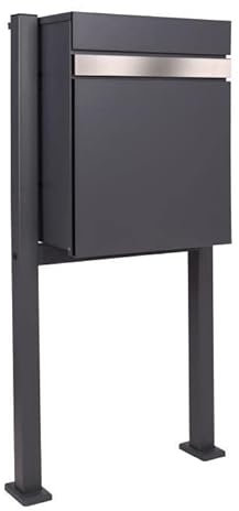 ESTEXO Paketbox Postbox Paketkasten Paketbriefkasten Briefkasten Standbriefkasten Paketempfangsbox Box Kasten mit Edelstahlelement (mit Standfüße)