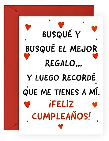 Central 23 Tarjeta de cumpleaños divertida para hombre y mujer - 'Y LUEGO RECORDÉ QUE ME TIENES A MÍ' - Tarjeta de felicitación para esposo y esposa - Regalos para novio novia pareja