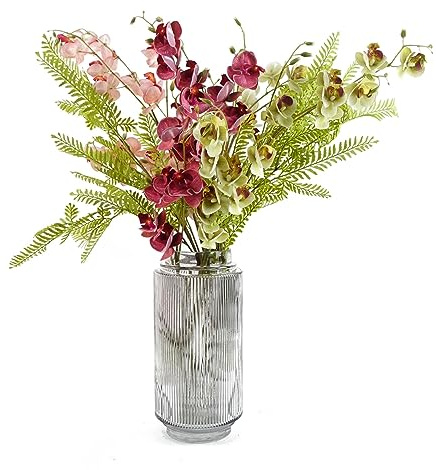 Leaf Design Artificial Flower Display with Vase