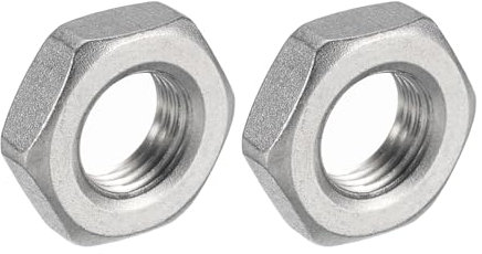 QUARKZMAN 2 pcs Fonte Tuyau Raccord Hex Contre-écrou, 304 Inox Acier Hex Verrouillage Écrou 1/4 Femelle Filetage (DN8) pour Plomberie Fixe, Eau Balai et Châssis Nettoyeur