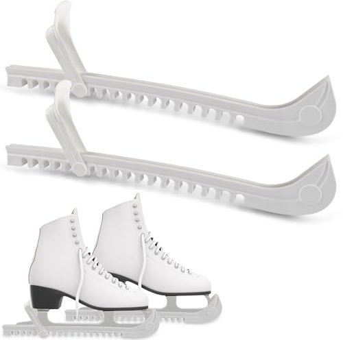 FGen 1 Paar Kufenschoner Schlittschuhe,Verstellbare Schlittschuhschützer,Schoner für Schlittschuhkufen,Für Hockey oder Eiskunstlauf,Für Kinder Erwachsener Universal(Weiß)