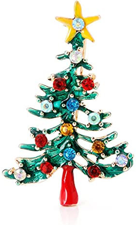 Femmes Vintage Arbre De Noël Broche Pin Strass Bijoux Cadeau Durable et Utile
