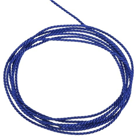 QUARKZMAN Packsnöre sladdband, 1,5 mm x 20 m 3 trådar polypropen flätat rep snöre för hantverk presentpåse gardin rep juldekoration, snöre ädelsten blå