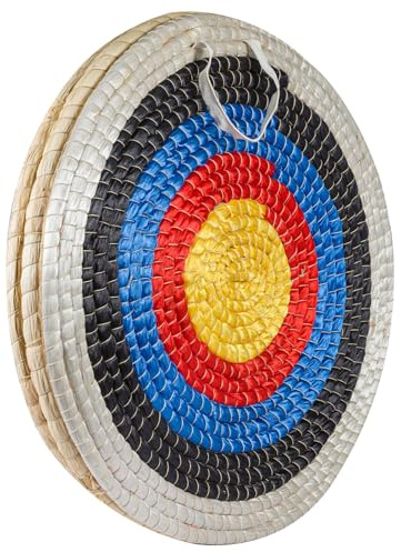 JF HOME BLISS Archery Target Hand-Made Straw Round Target Shooting Bow for Recurve Bow Compound Bow or Longbow 20 inches Diameter (White, 3 Layers)