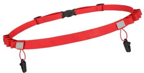 Cinturón de Respaldo para Carreras, cinturón para número de a pie | para Montar Senderismo Ciclismo Carreras contra el montorio, Rojo, Se référer au descriptif, Consulte la descripción